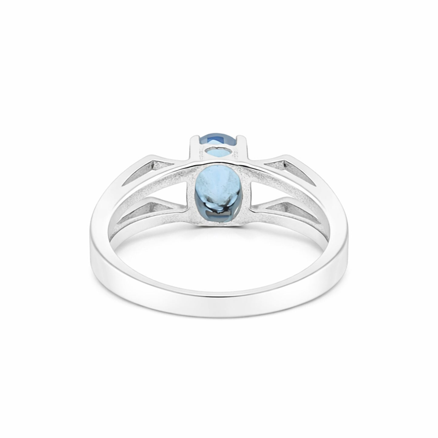 Blue Aquamarine Oval Cut Solitaire Ring 2.10 Ct. 925 Sterling Silver Gift for He