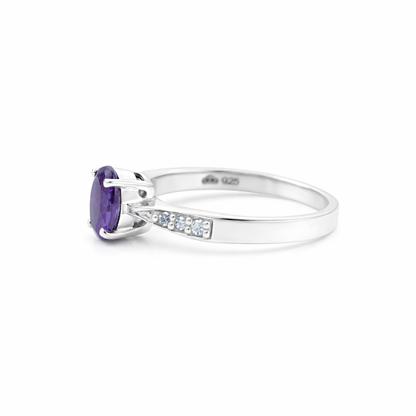 Amethyst Oval Cut 3.65 Ct. Gemstone Ring 925 Sterling Silver Women Gift