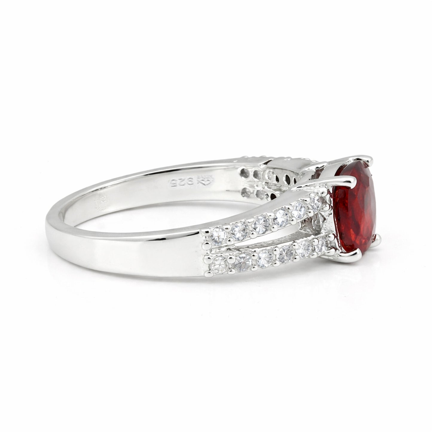 2.64 Ct. Ruby Round Solitaire Ring 925 Sterling Silver Anniversary Fine Jewelry