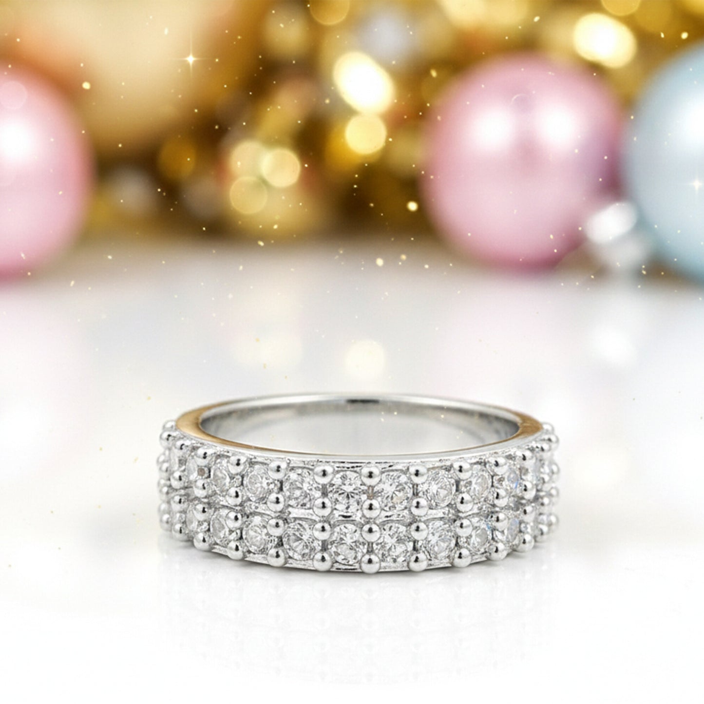 Round Cut White Moissanite Ring Solitaire in 925 Sterling Silver for Engagement