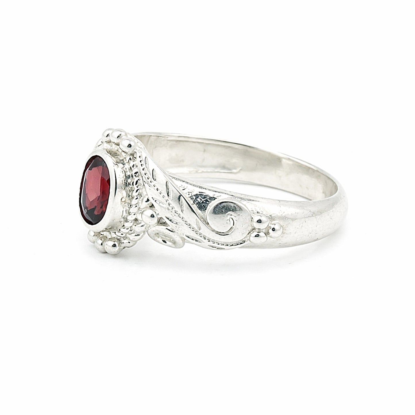 Red Garnet 6.00 Ct Ring in 925 Sterling Silver Jewelry for Engagement Boho Style