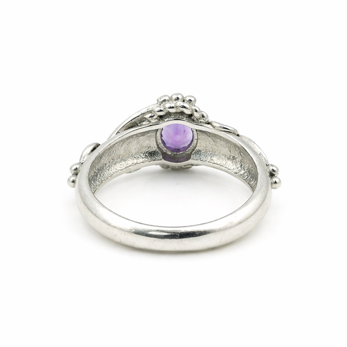 Handmade Oval Cut Purple Amethyst Ring in 925 Sterling Silver for Wedding