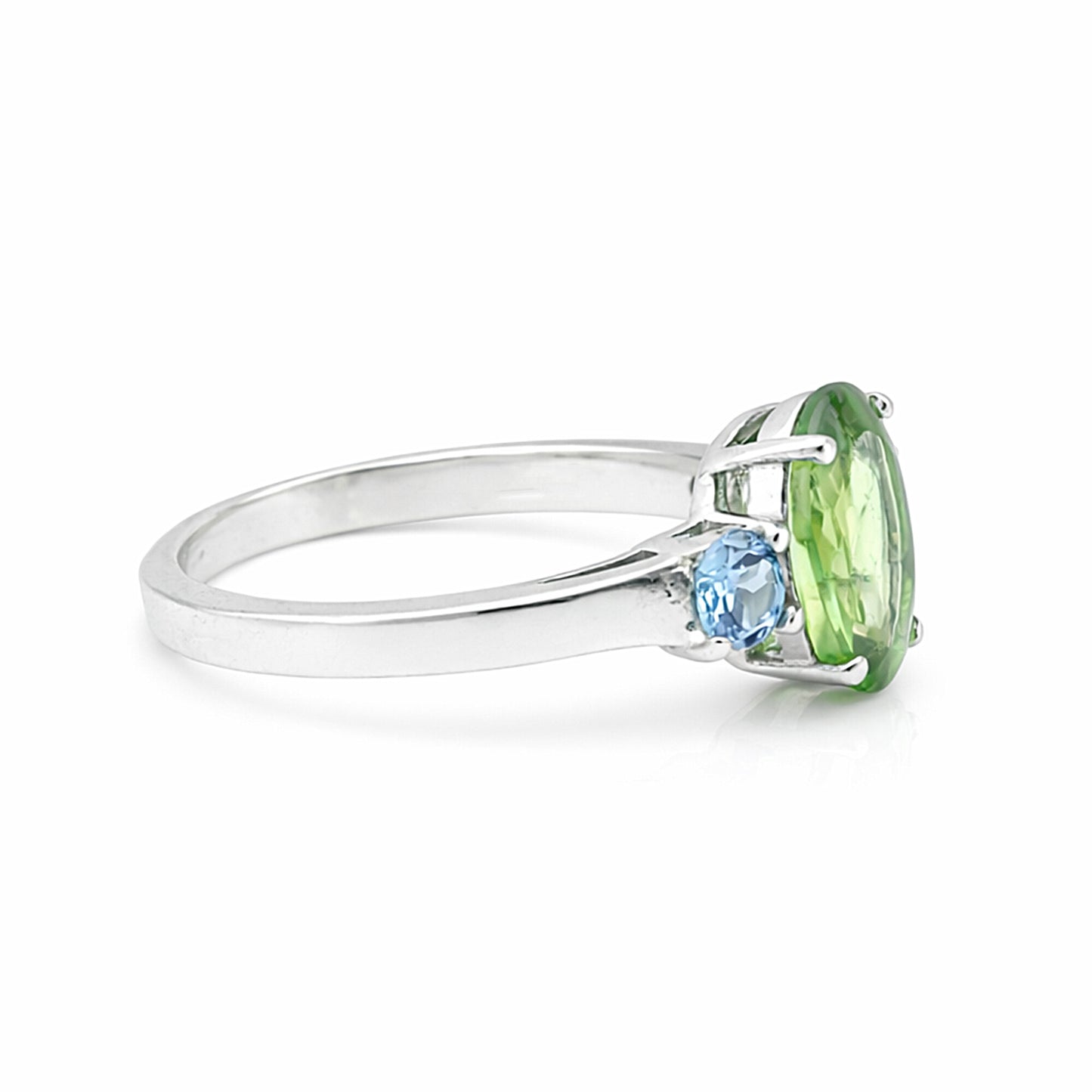 Luxury Green Amethyst Oval Ring in 925 Sterling Silver for Women Elegant Look