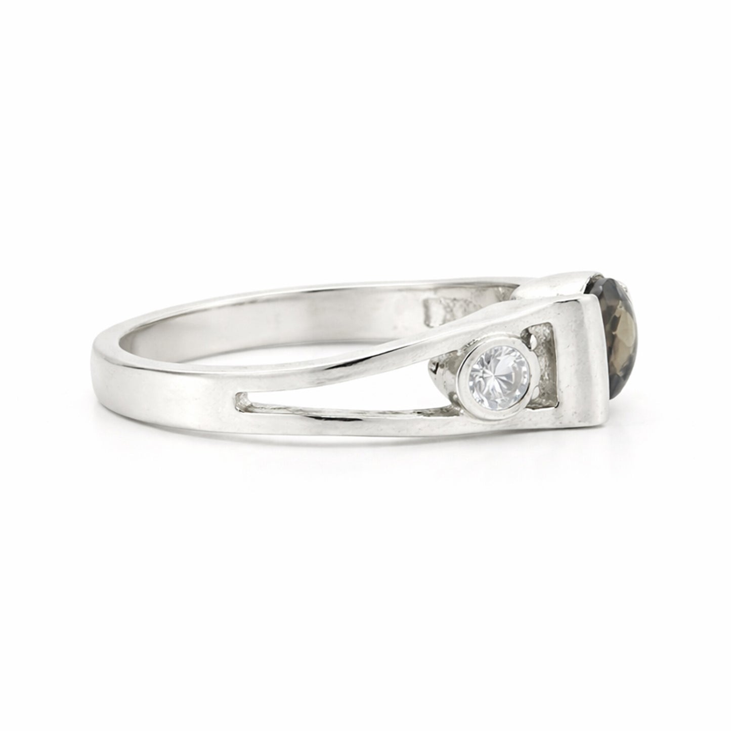 Certified Brown Topaz 4.70 Ct Round Cut Ring 925 Sterling Silver for Wedding