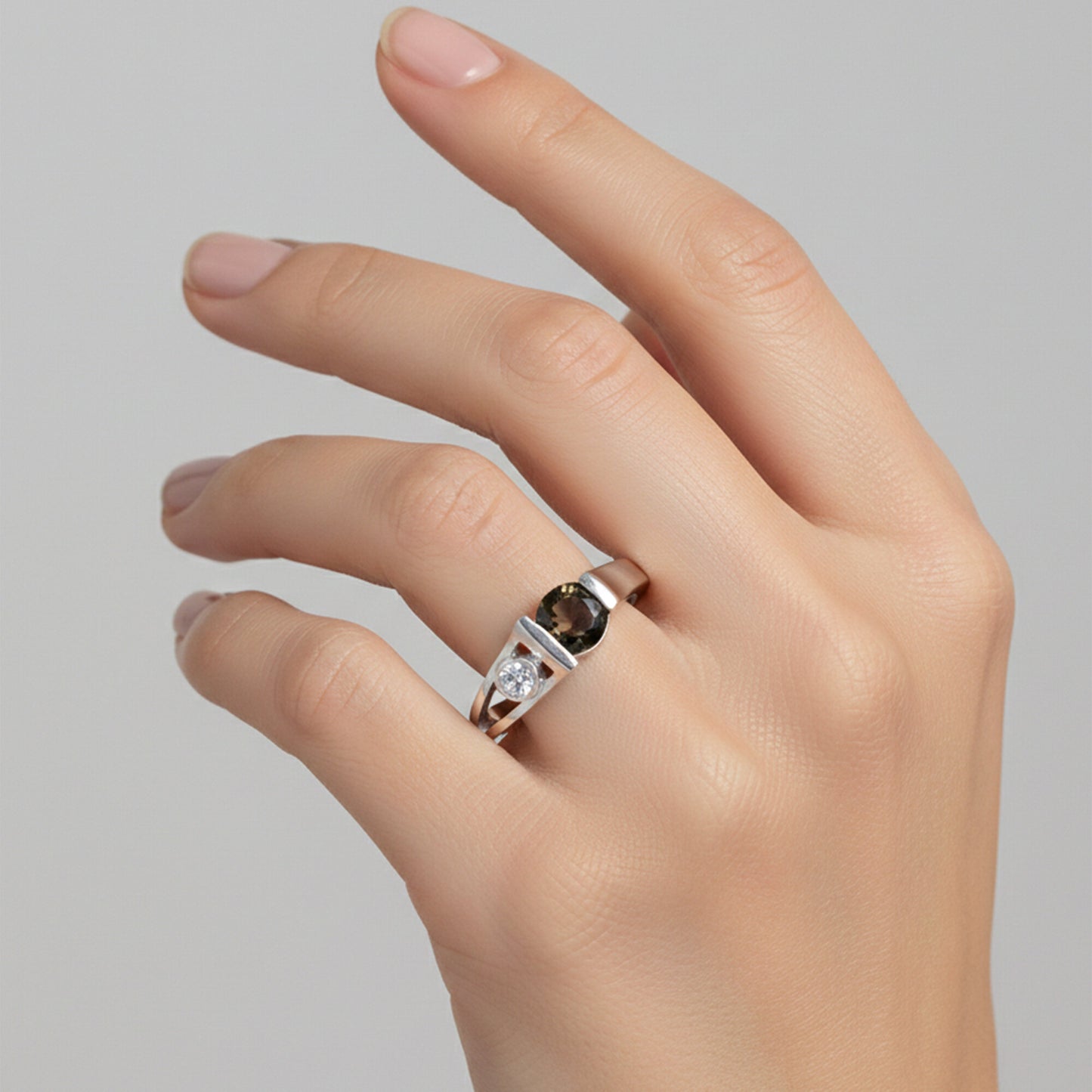 Certified Brown Topaz 4.70 Ct Round Cut Ring 925 Sterling Silver for Wedding