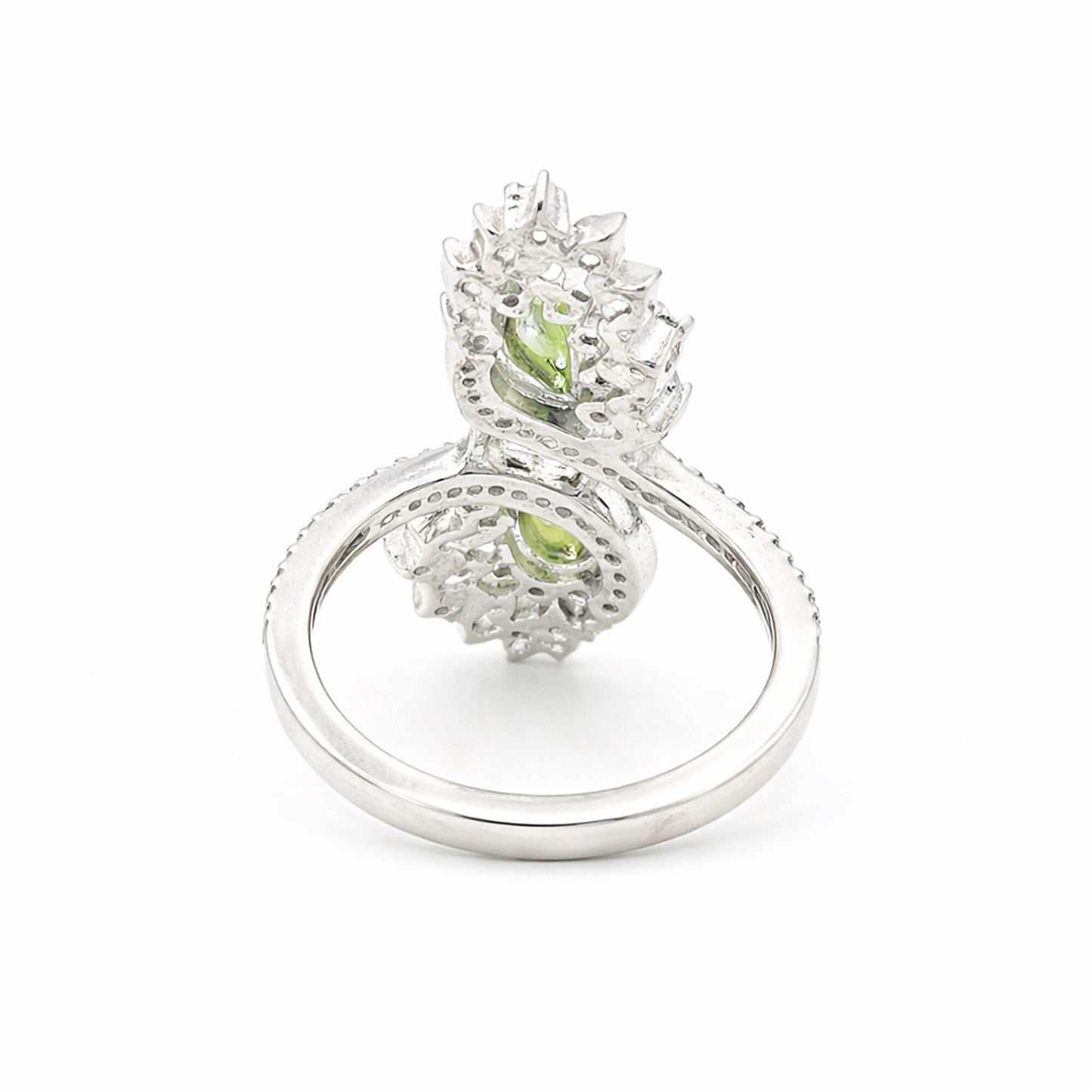 925 Sterling Silver Green Amethyst Oval Cut Ring for Women Statement Piece