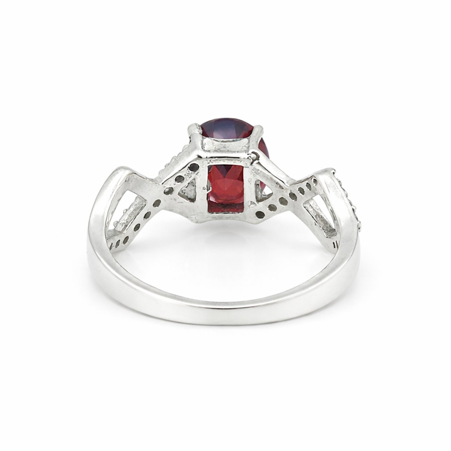 Certified Red Garnet Oval Ring Crafted in 925 Sterling Silver Gift for Her