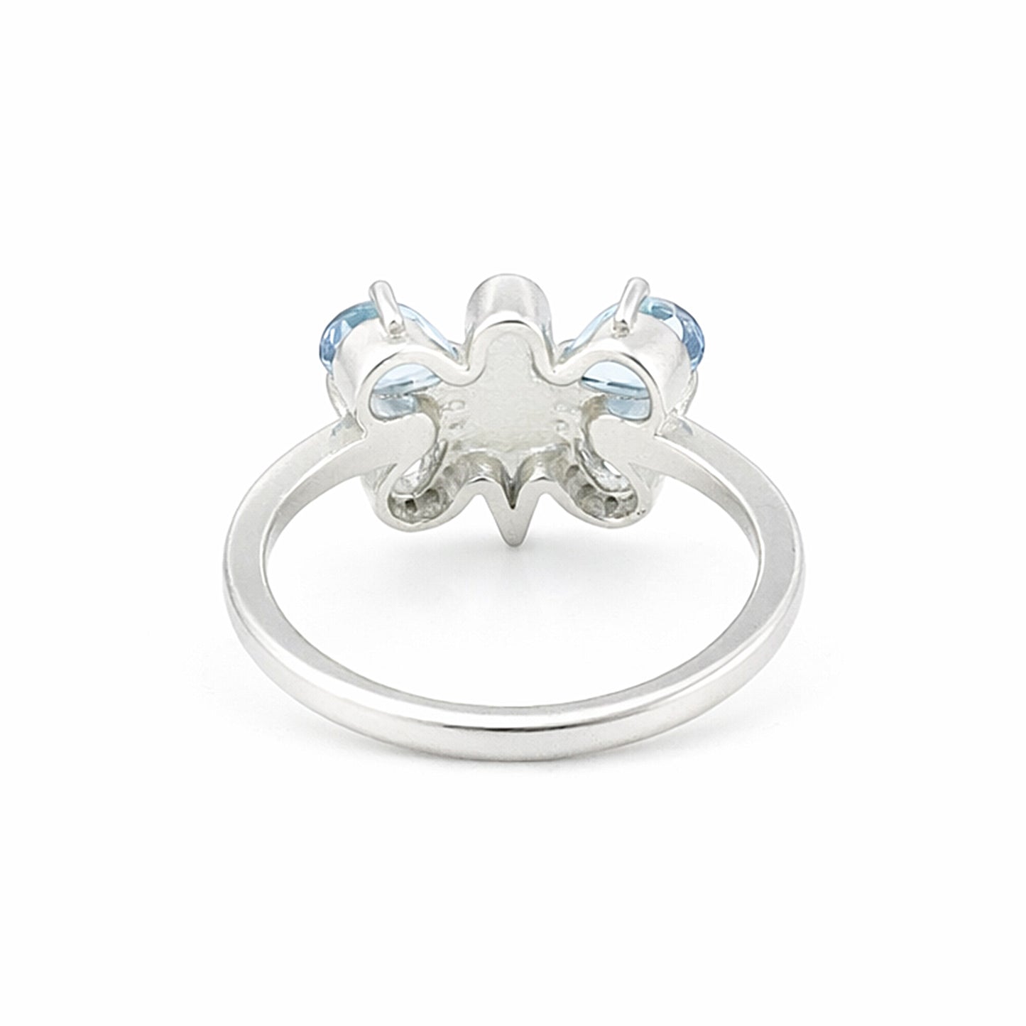 Certified Jewelry Pear Cut Blue Aquamarine Ring in 925 Sterling Silver