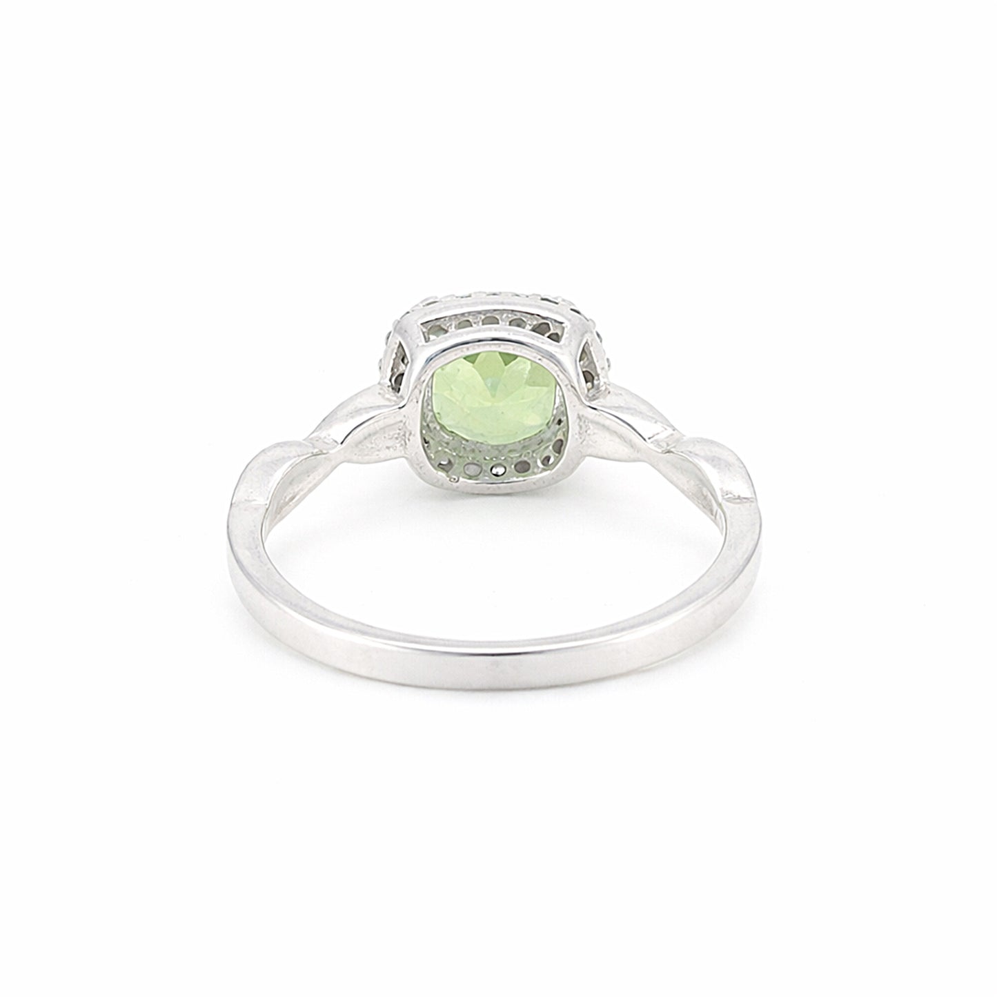 Statement Round Green Amethyst Ring in 925 Sterling Silver for Women Chic Design