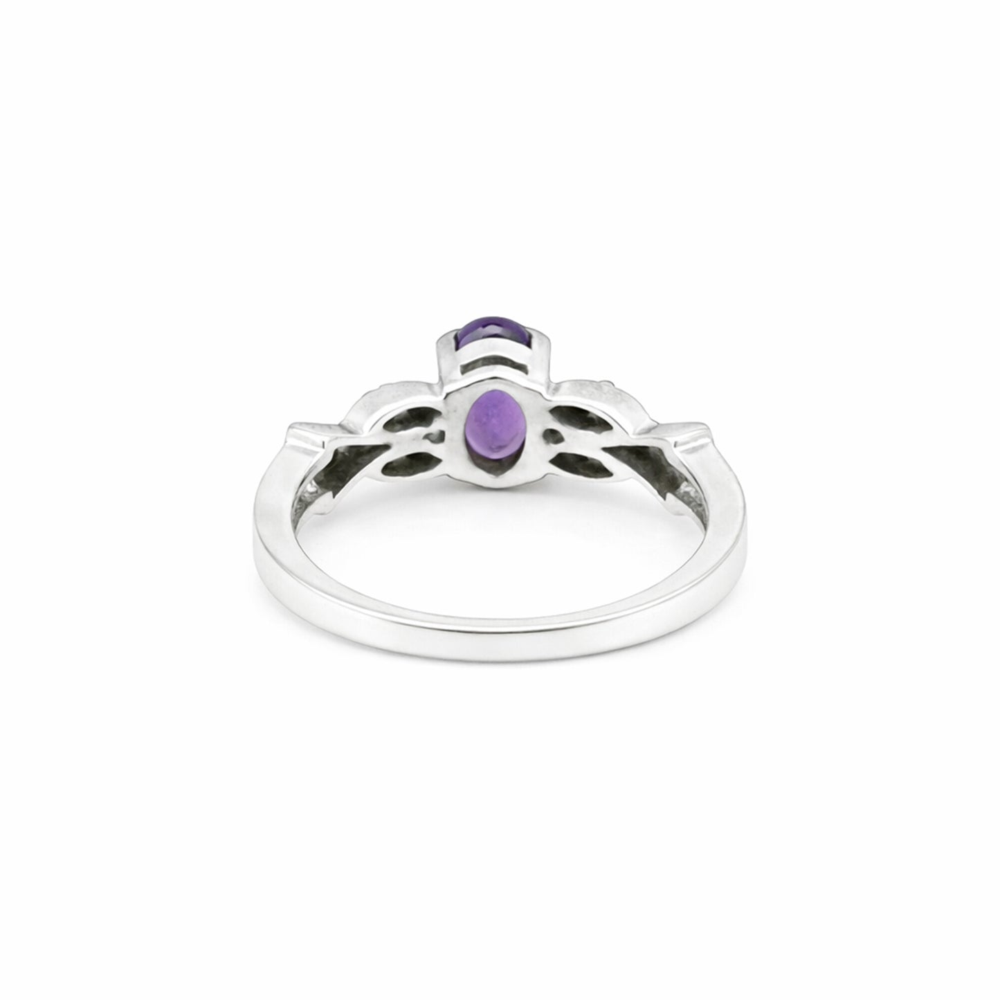 Oval Cut Purple Amethyst 3.65 Ct Ring in 925 Sterling Silver for Women