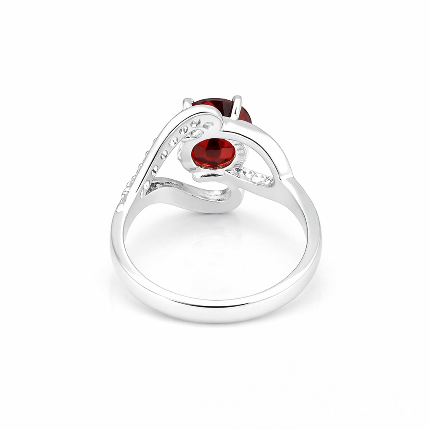 Red Garnet Oval Ring Set in 925 Sterling Silver for Her Statement Piece