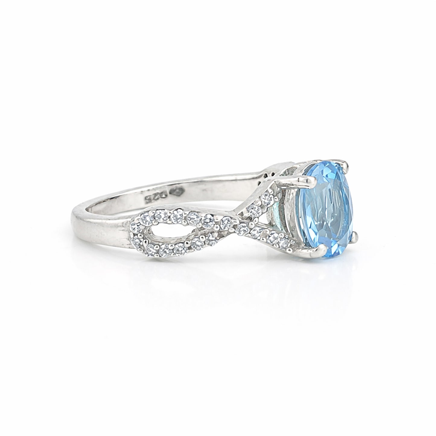 Blue Aquamarine 2.80 Ct Ring in 925 Sterling Silver Jewelry for Engagement