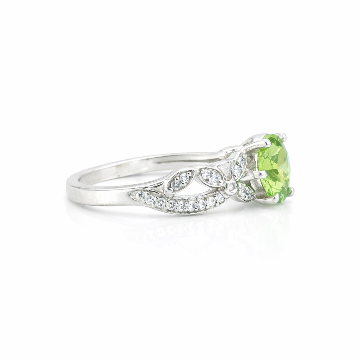 Green Amethyst Ring 2.00 Ct Round Cut 925 Sterling Silver for Her Everyday Wear