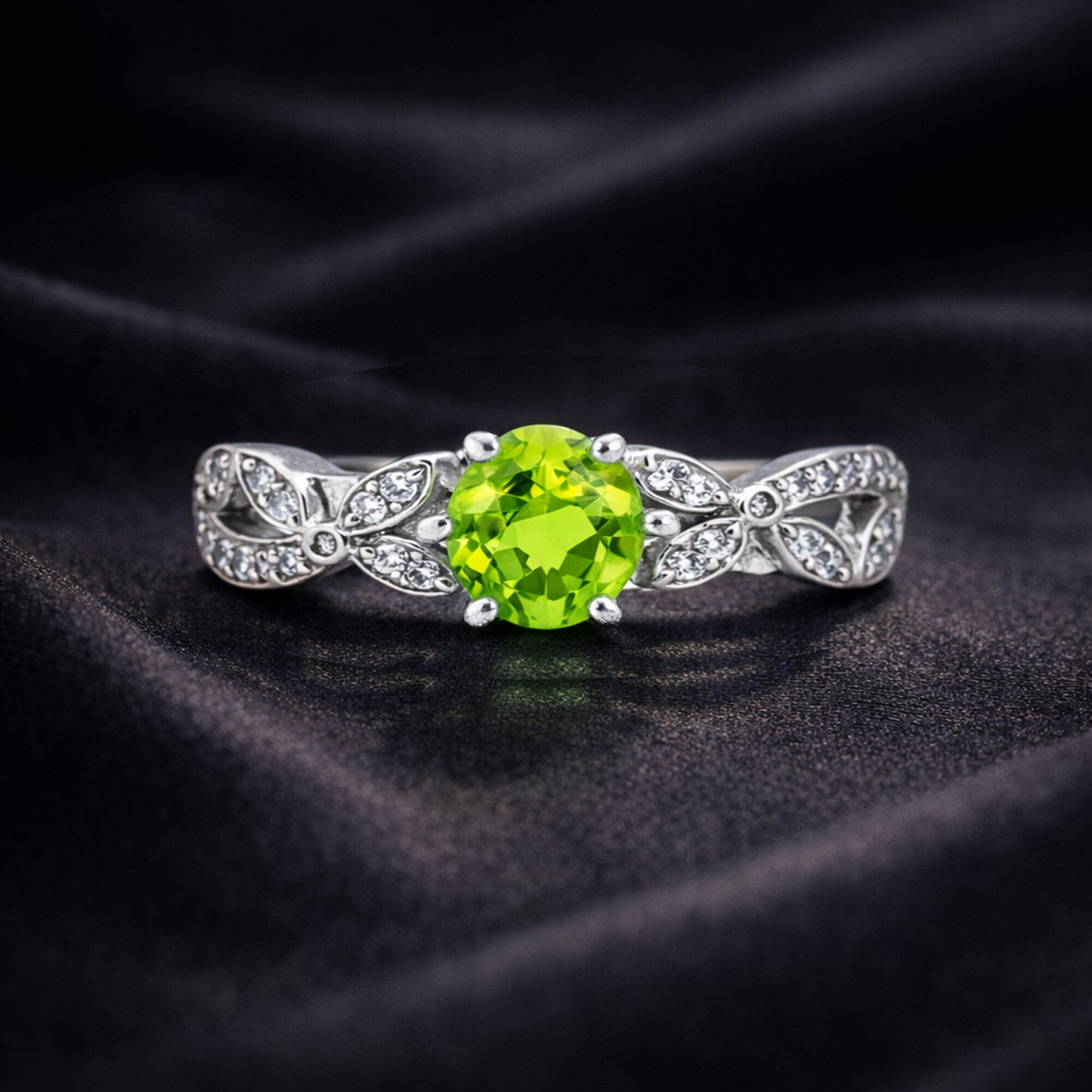 Green Amethyst Ring 2.00 Ct Round Cut 925 Sterling Silver for Her Everyday Wear