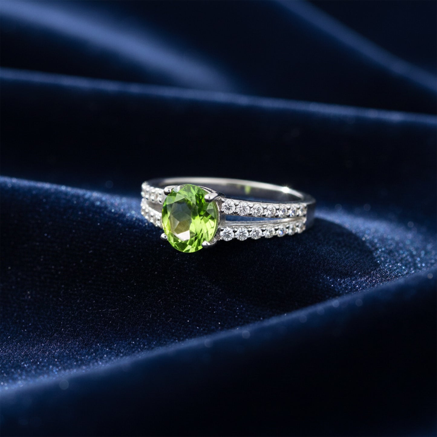 Certified Green Amethyst Round Ring Crafted in 925 Sterling Silver Gift for Her