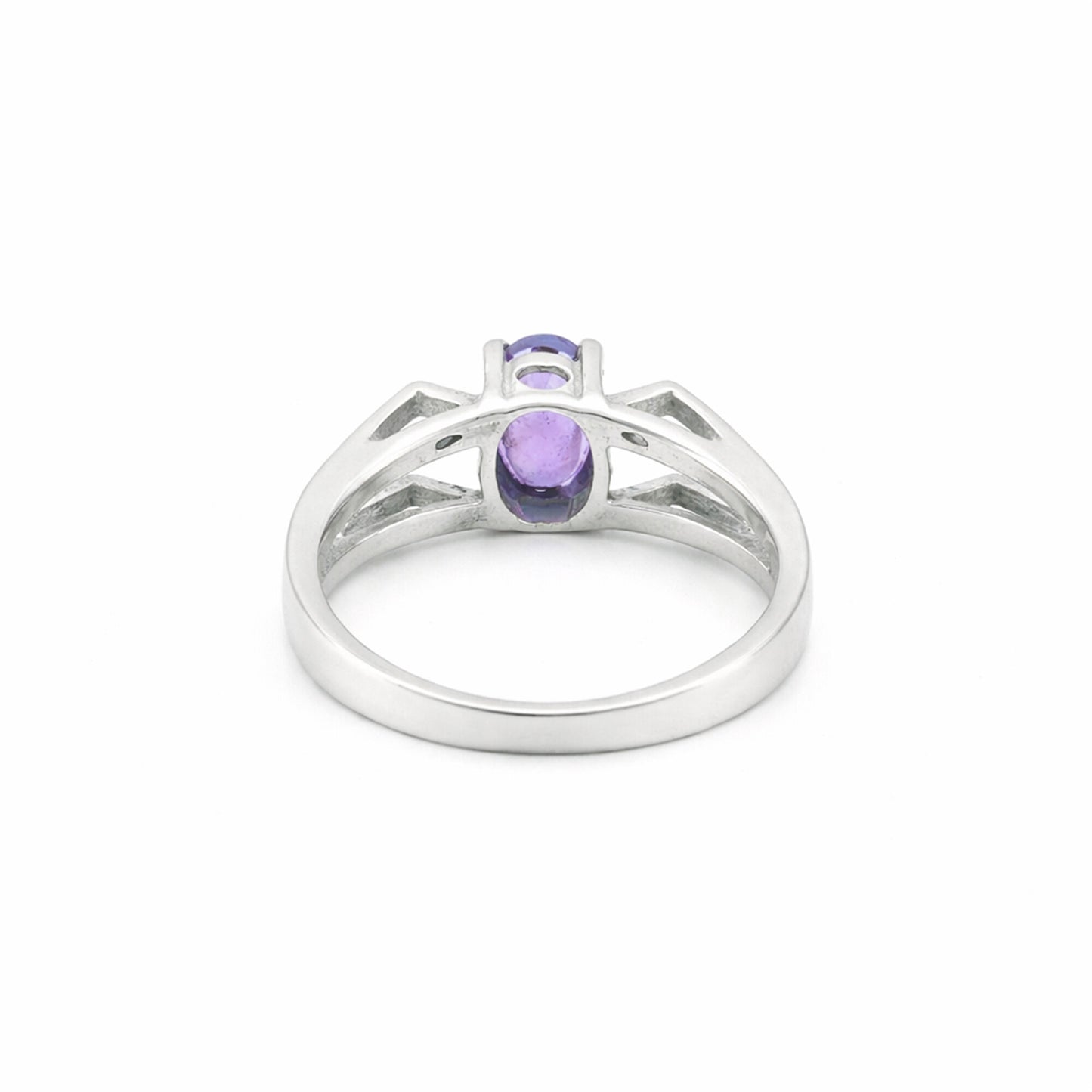 Luxury Purple Amethyst Oval Ring in 925 Sterling Silver for Women Chic Design