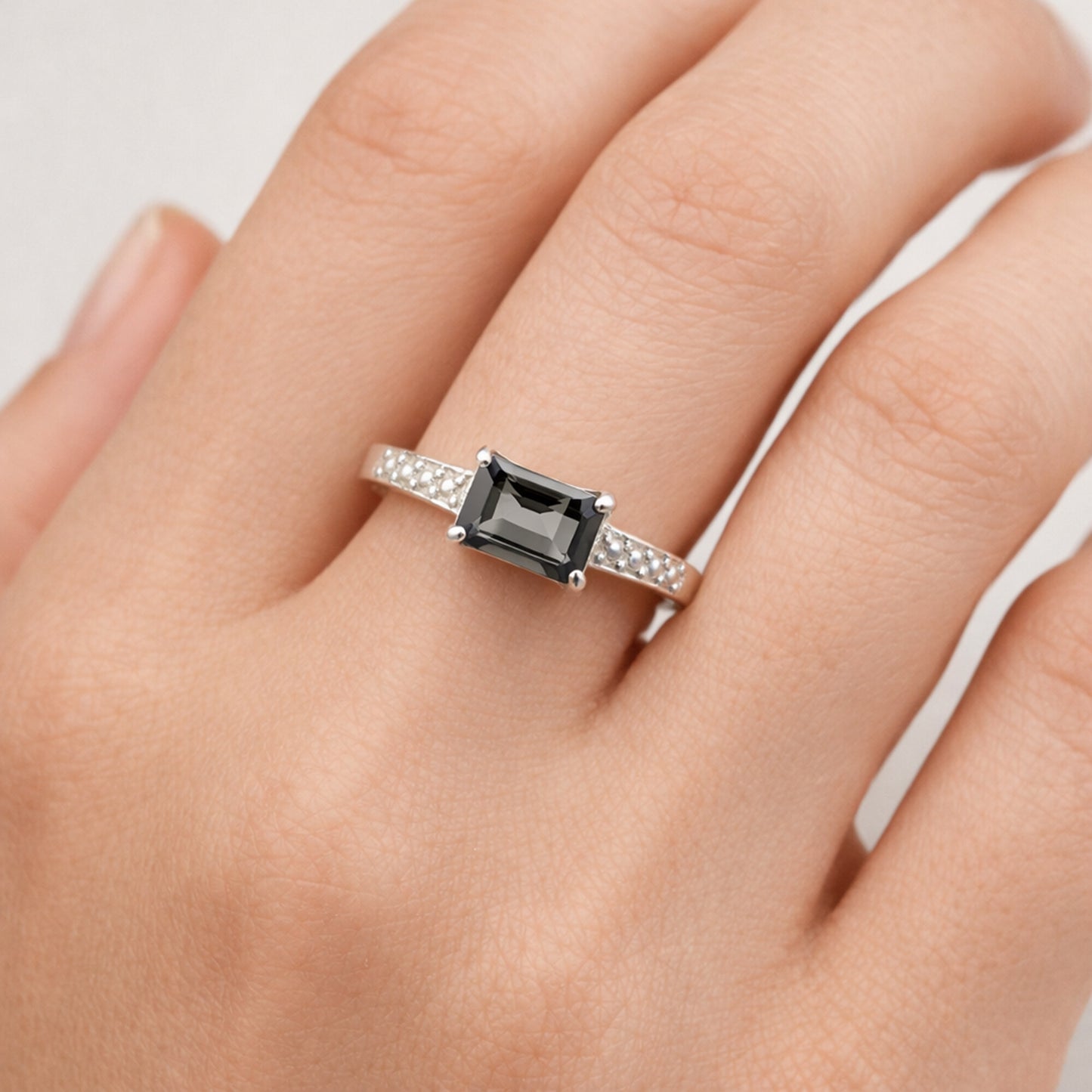 Brown Topaz 1.95 Ct Emerald Cut Ring in 925 Sterling Silver for Her Trendy Pick