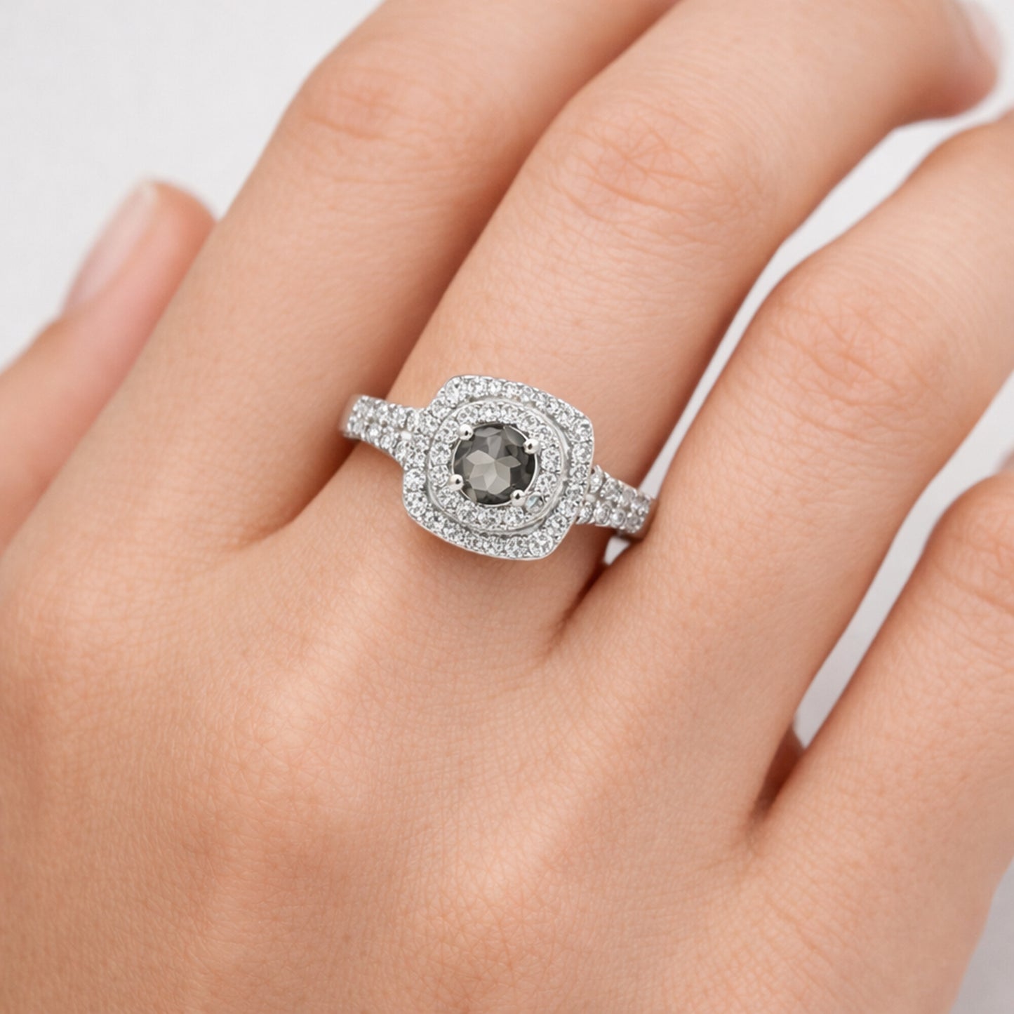 925 Sterling Silver Round Cut Brown Topaz Ring 4.50 Ct for Wedding Bridal Style