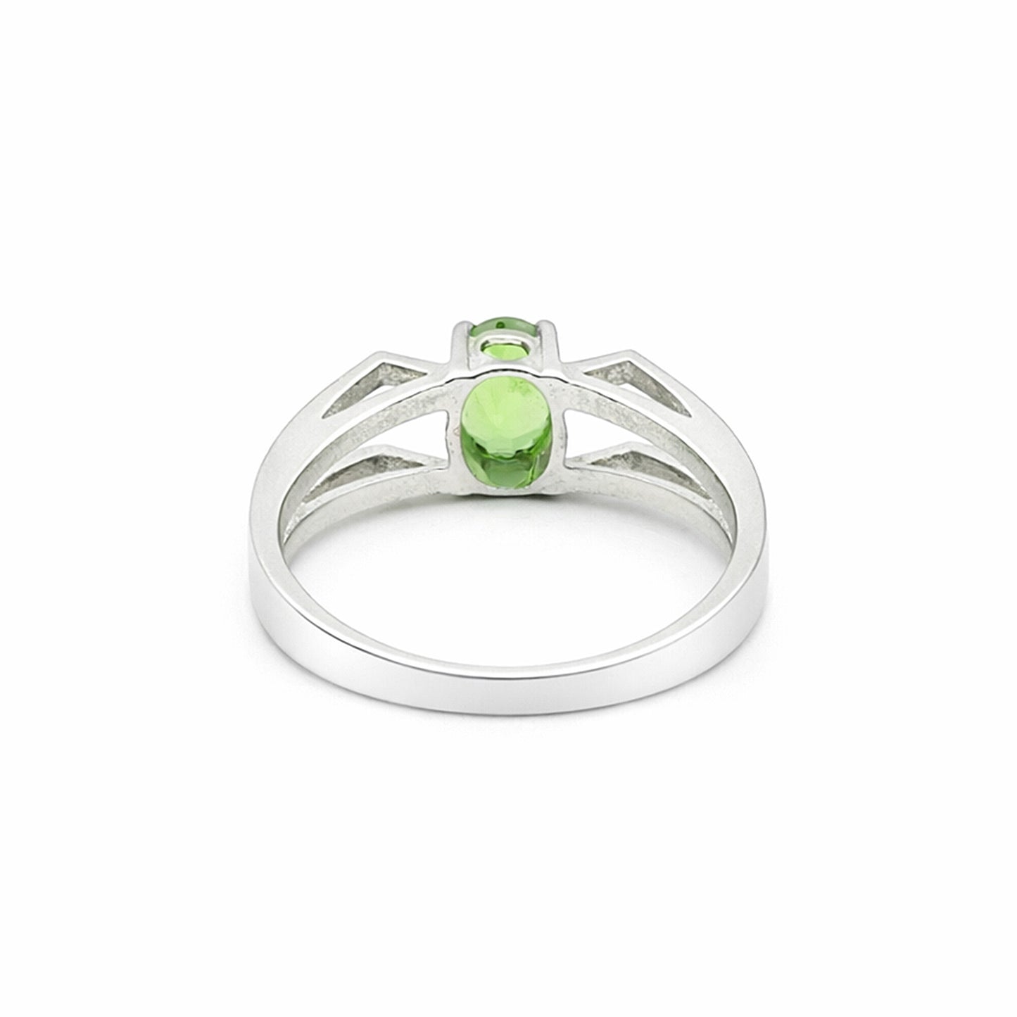 Green Amethyst Ring Oval Cut 1.25 Ct 925 Sterling Silver Gift for Her Boho Style
