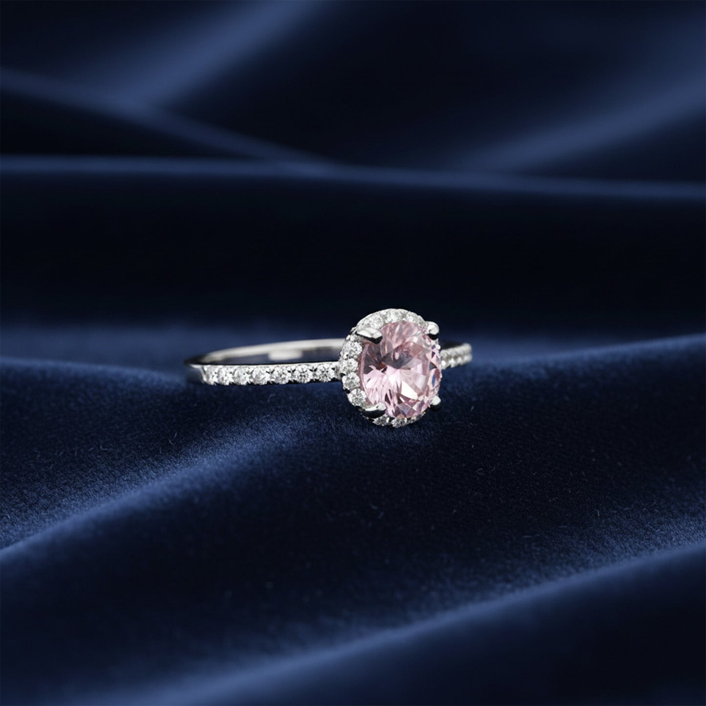 925 Sterling Silver Pink Kunzite Round Cut Ring for Women Everyday Wear