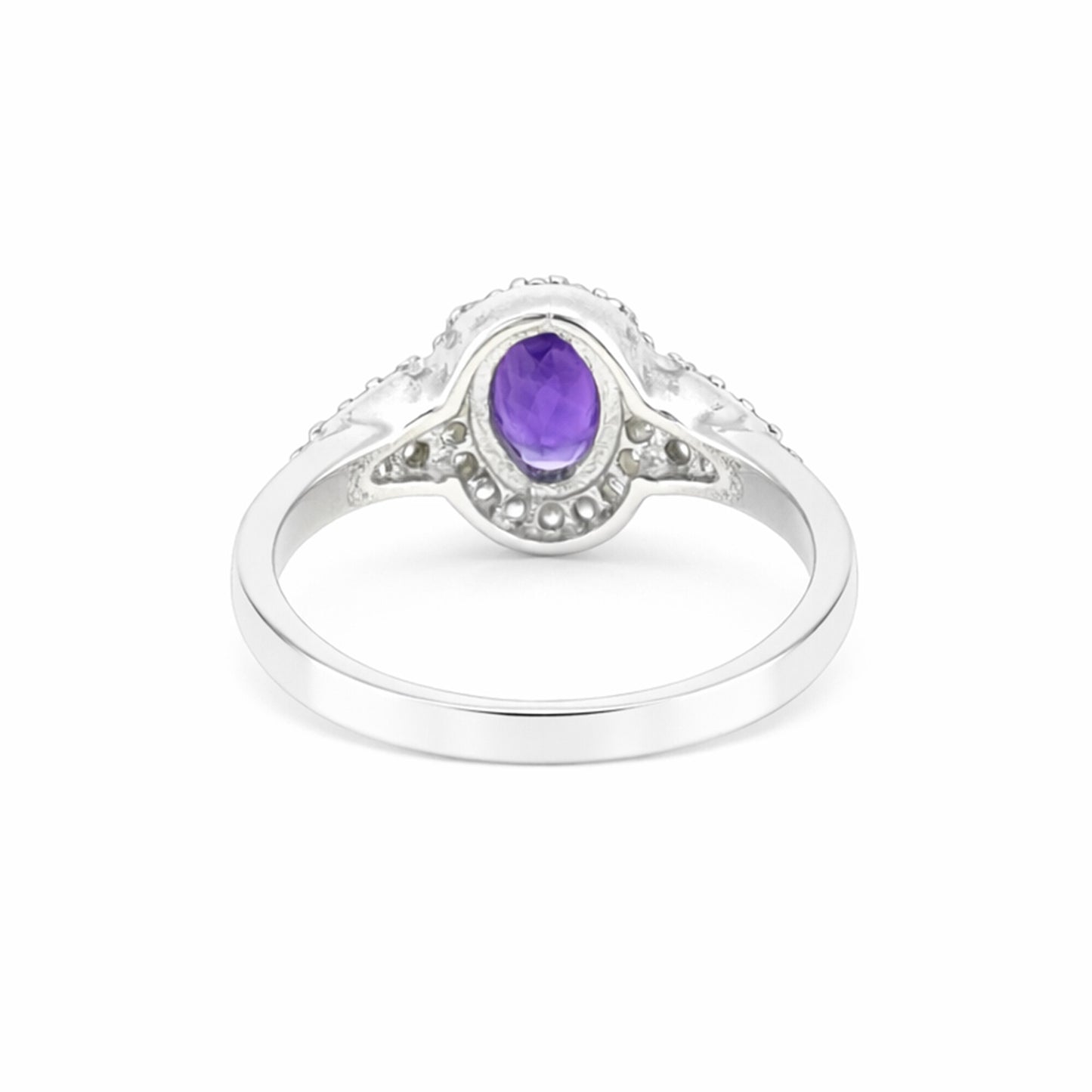 Cocktail Oval Cut Purple Amethyst Ring in 925 Sterling Silver Gift for Her