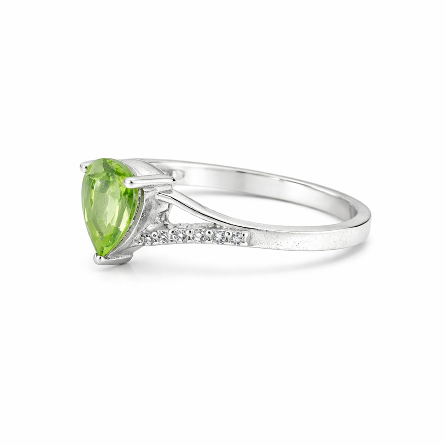 Jewelry Pear Cut Green Amethyst Ring in 925 Sterling Silver for Her Trendy Pick