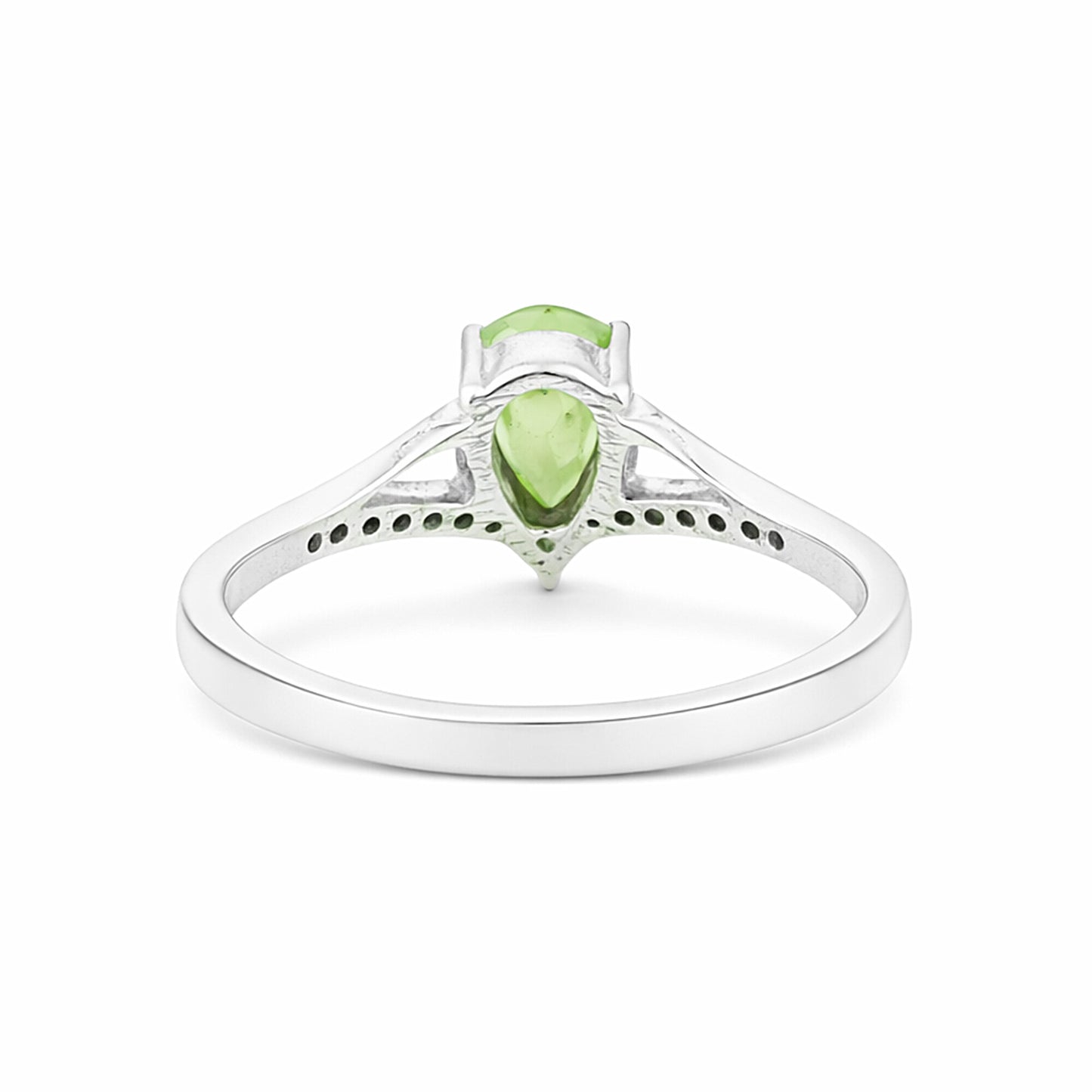 Jewelry Pear Cut Green Amethyst Ring in 925 Sterling Silver for Her Trendy Pick