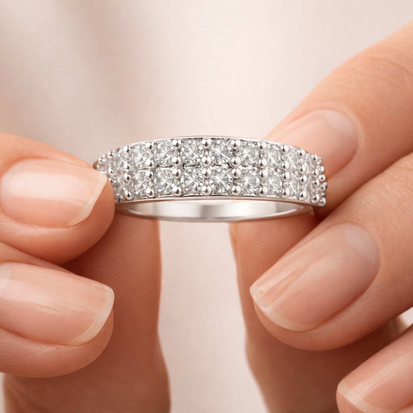Moissanite Round Cut Ring 2.00 Ct. 925 Sterling Silver Gift for Her Women