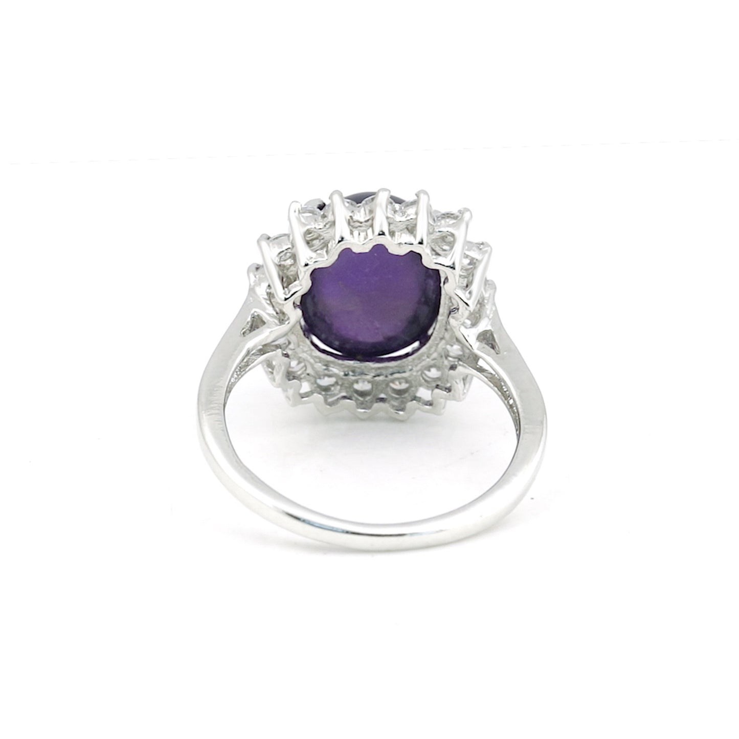 5.50 Ct. Purple Amethyst Ring Oval Cut 925 Sterling Silver Eternity Band Fine Gi