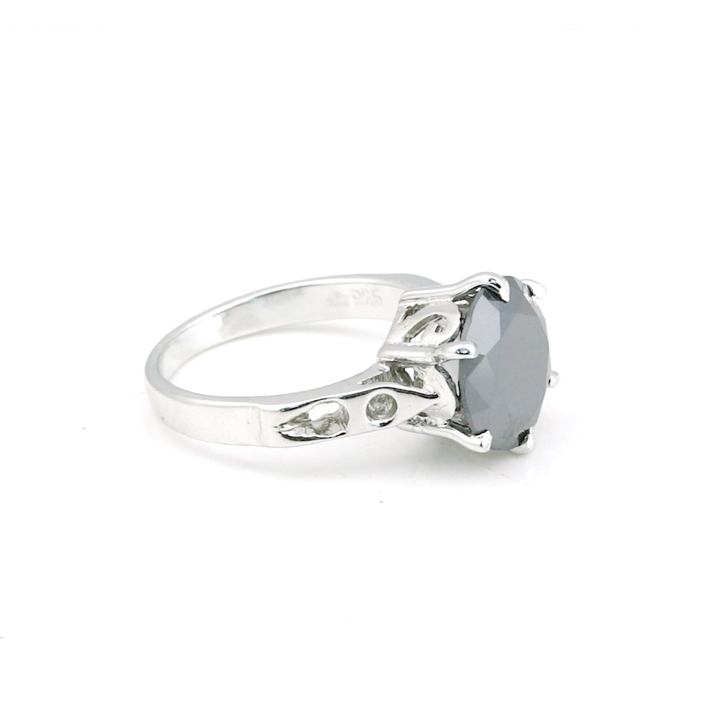 Moissanite Round Solitaire Gemstone Ring 3.30 Ct. 925 Sterling Silver Women Gift