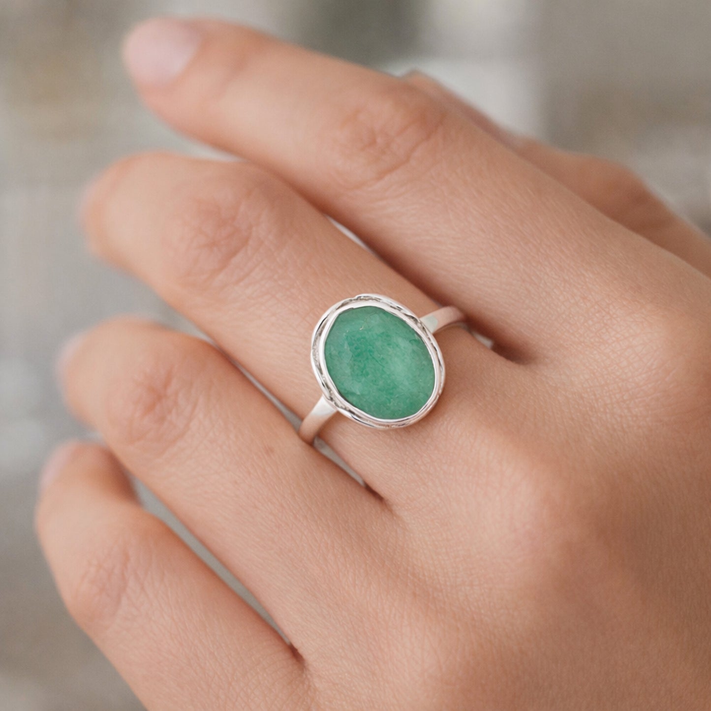 4.50 Ct. Emerald Oval Solitaire Ring 925 Sterling Silver Valentine's Day Fine Je