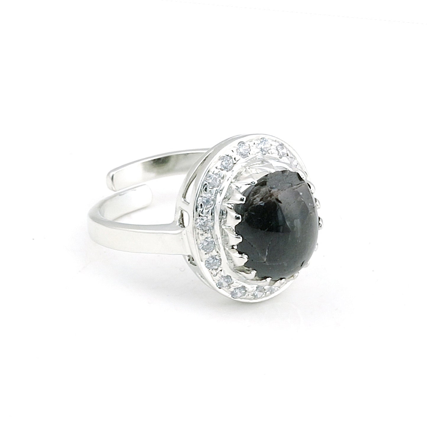 Blue Sapphire Solitaire Ring 6.50 Ct. Oval Cabochon Cut 925 Sterling Silver Stac