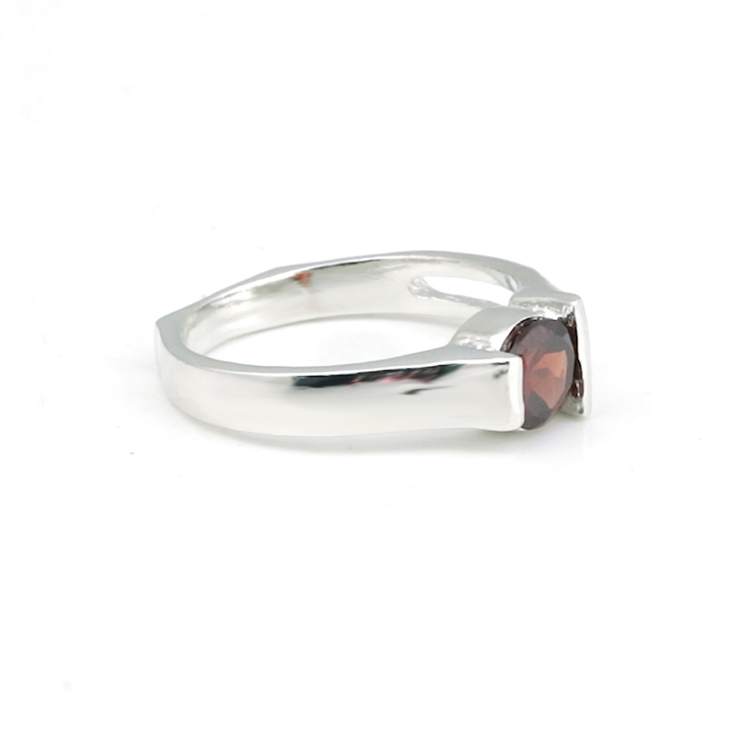 Red Garnet Oval Cut Solitaire Ring 2.10 Ct. 925 Sterling Silver Gift for Her