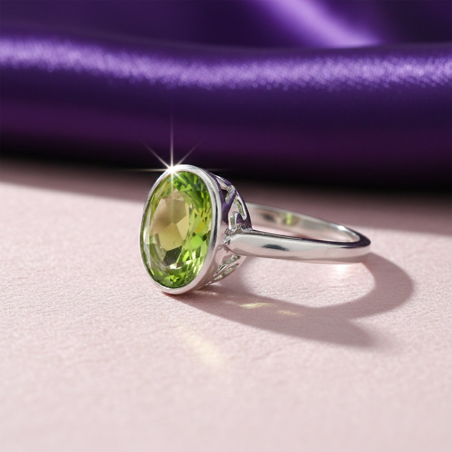 3.25 Ct. Amethyst Oval Cut Ring 925 Sterling Silver Women Fine Jewelry