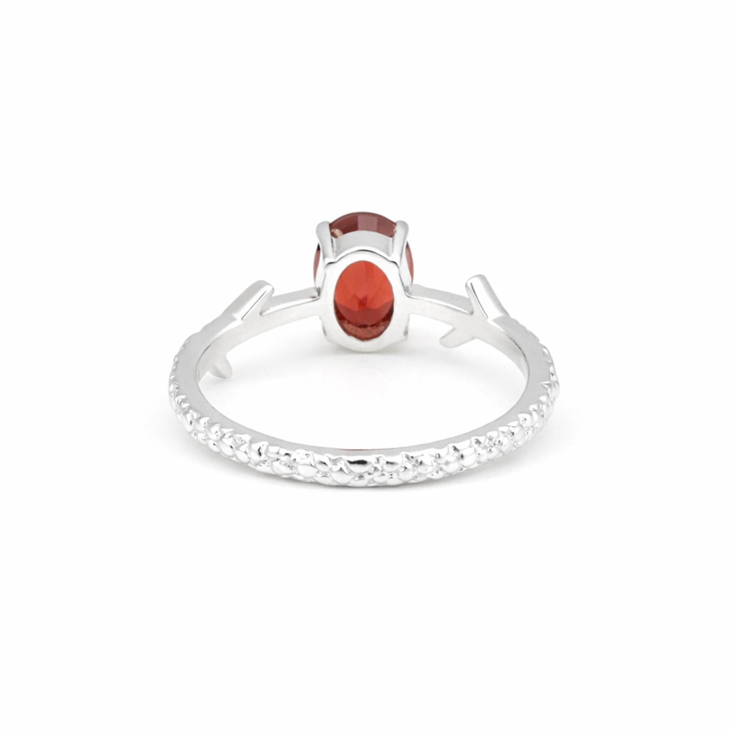 2.25 Ct. Red Ruby Ring Oval Cut 925 Sterling Silver Eternity Band Fine Gift