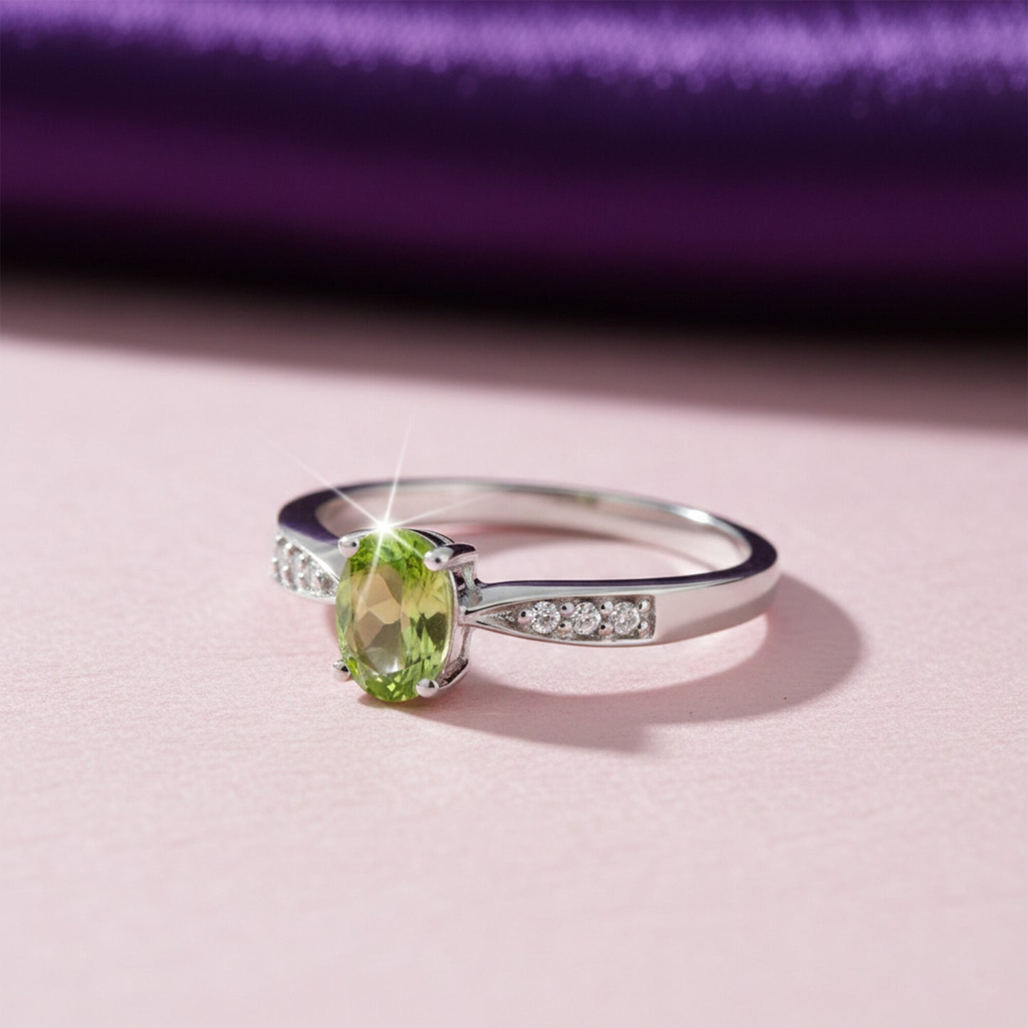 Amethyst Oval Solitaire Gemstone Ring 2.45 Ct. 925 Sterling Silver Women Gift He