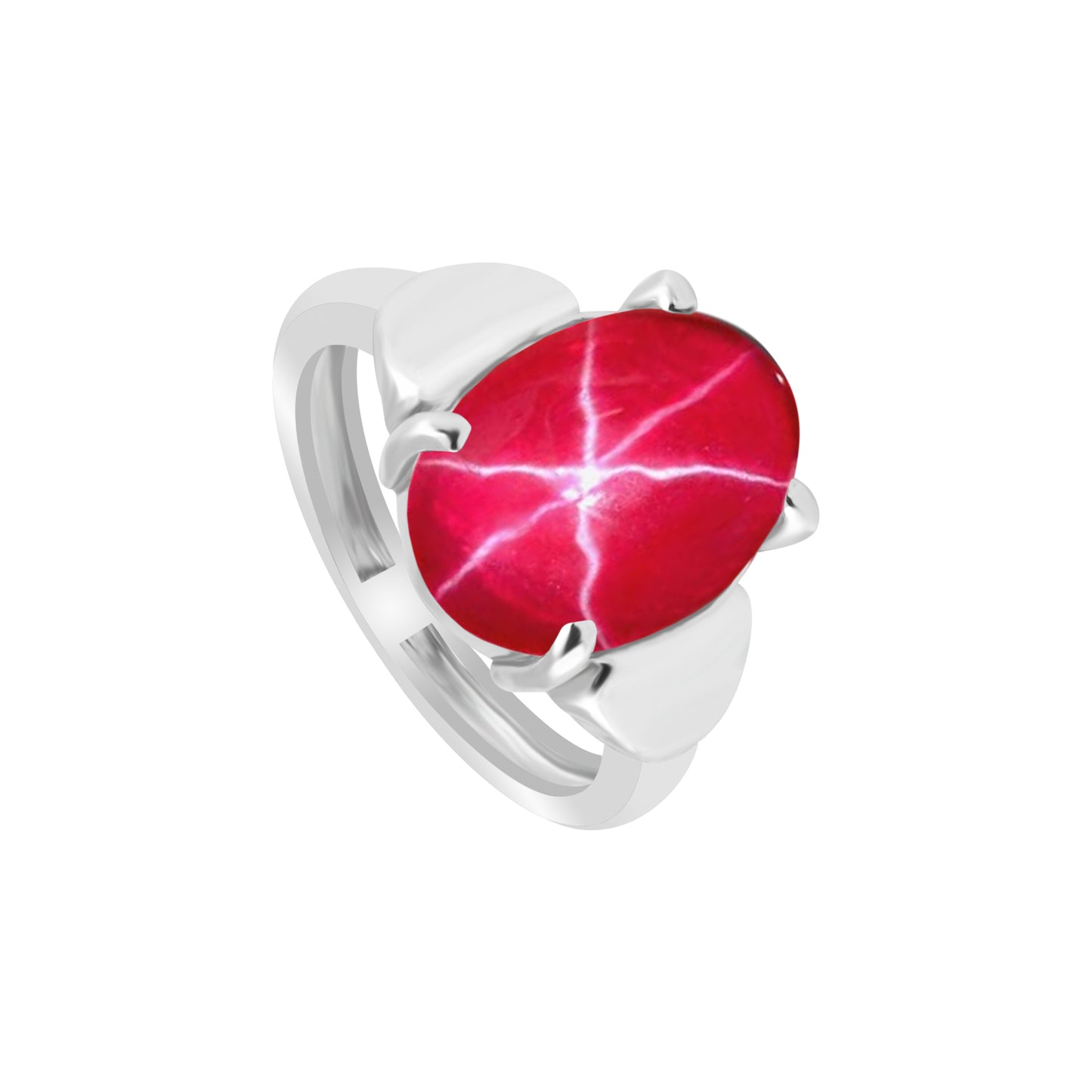 Ruby Oval Cabochon Cut Ring 3.00 Ct. 925 Sterling Silver Gift for Her Women