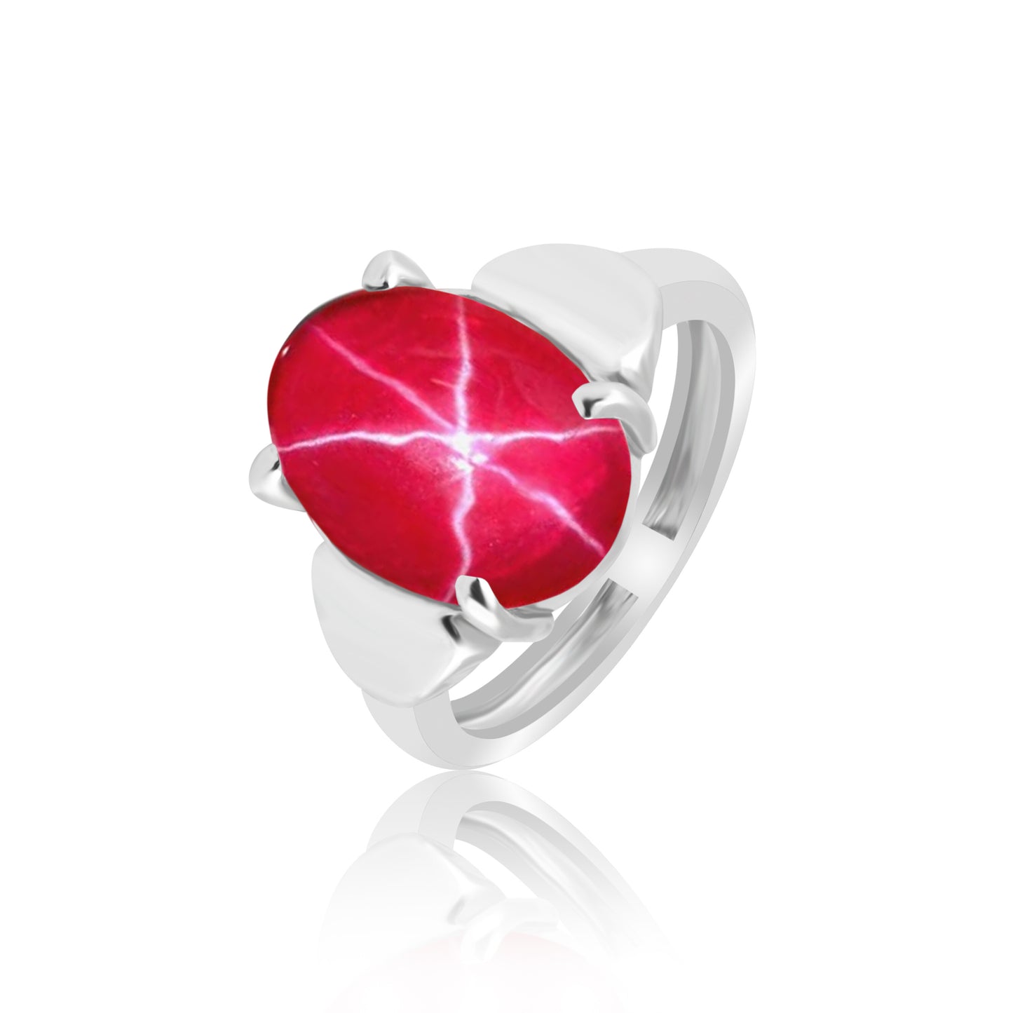 Ruby Oval Cabochon Cut Ring 3.00 Ct. 925 Sterling Silver Gift for Her Women