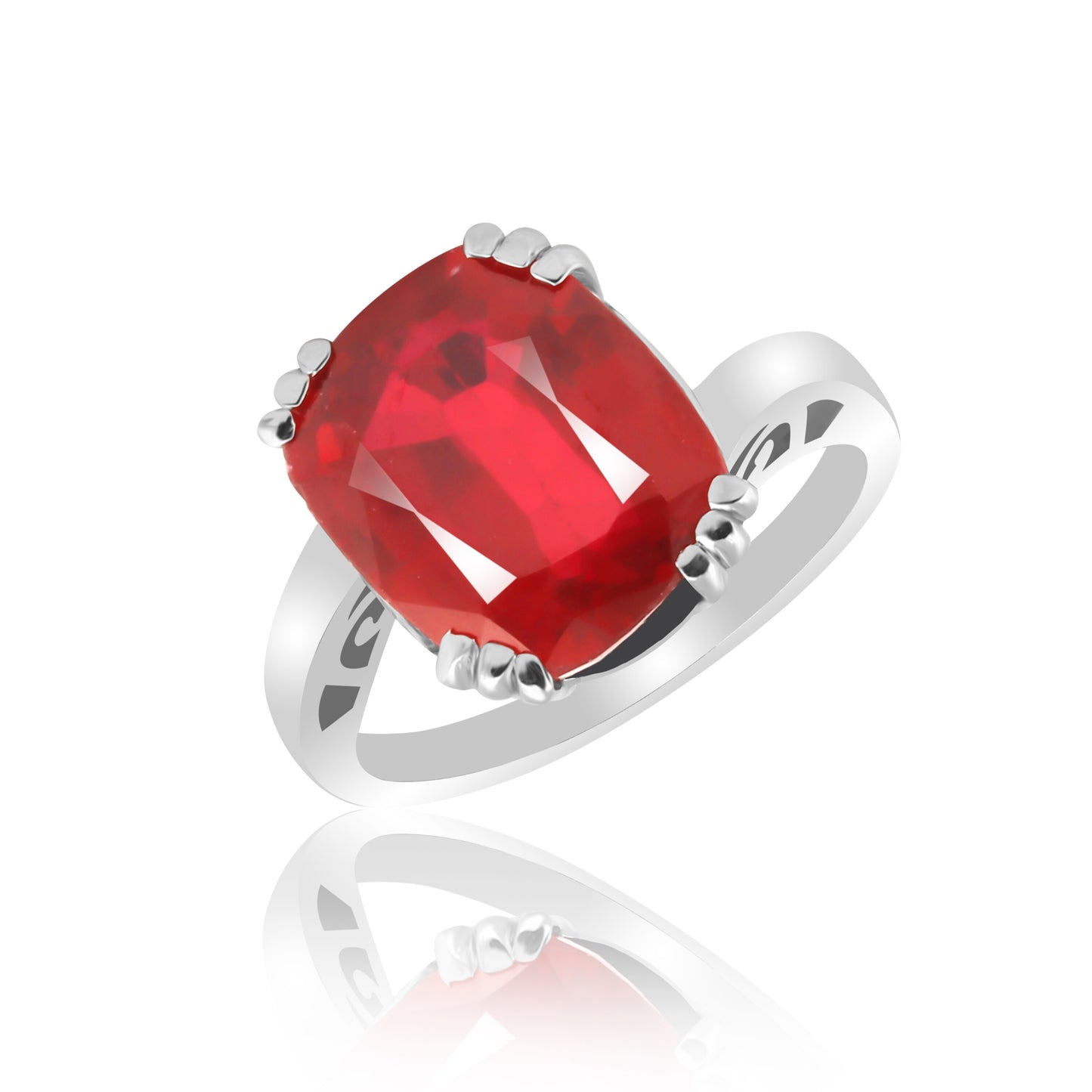 7.20 Ct. Ruby Cushion Solitaire Ring 925 Sterling Silver Engagement Fine Jewelry