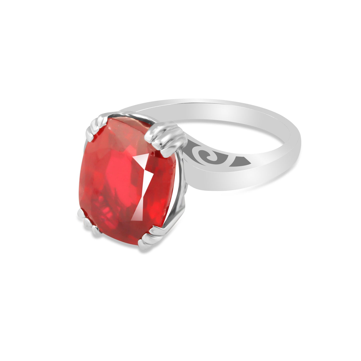 7.20 Ct. Ruby Cushion Solitaire Ring 925 Sterling Silver Engagement Fine Jewelry