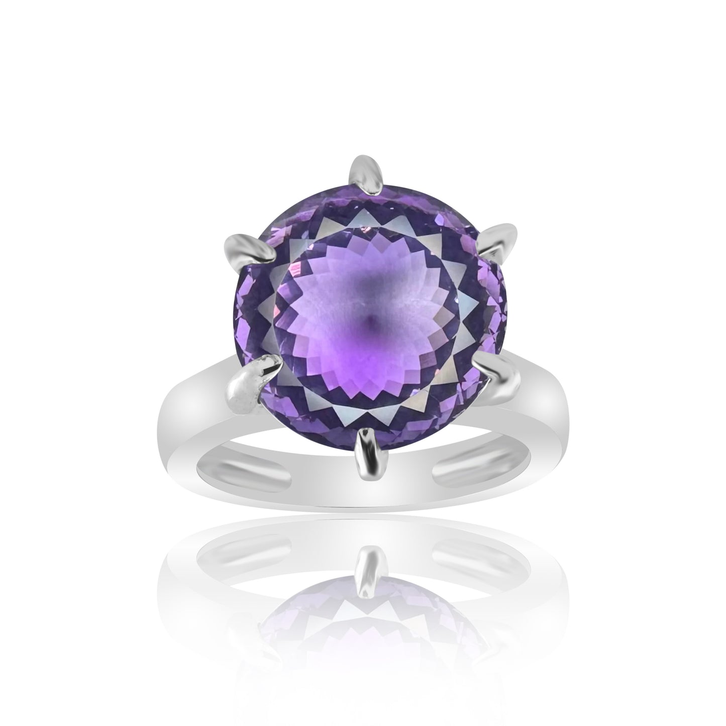 Amethyst Round Cut 4.20 Ct. Gemstone Ring 925 Sterling Silver Women Gift