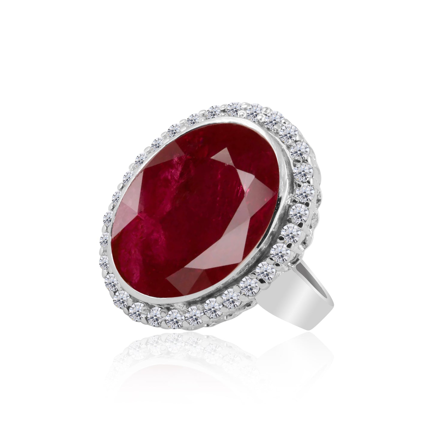 Ruby Gemstone Ring 7.00 Ct. Oval Cut 925 Sterling Silver Birthday Gift Her