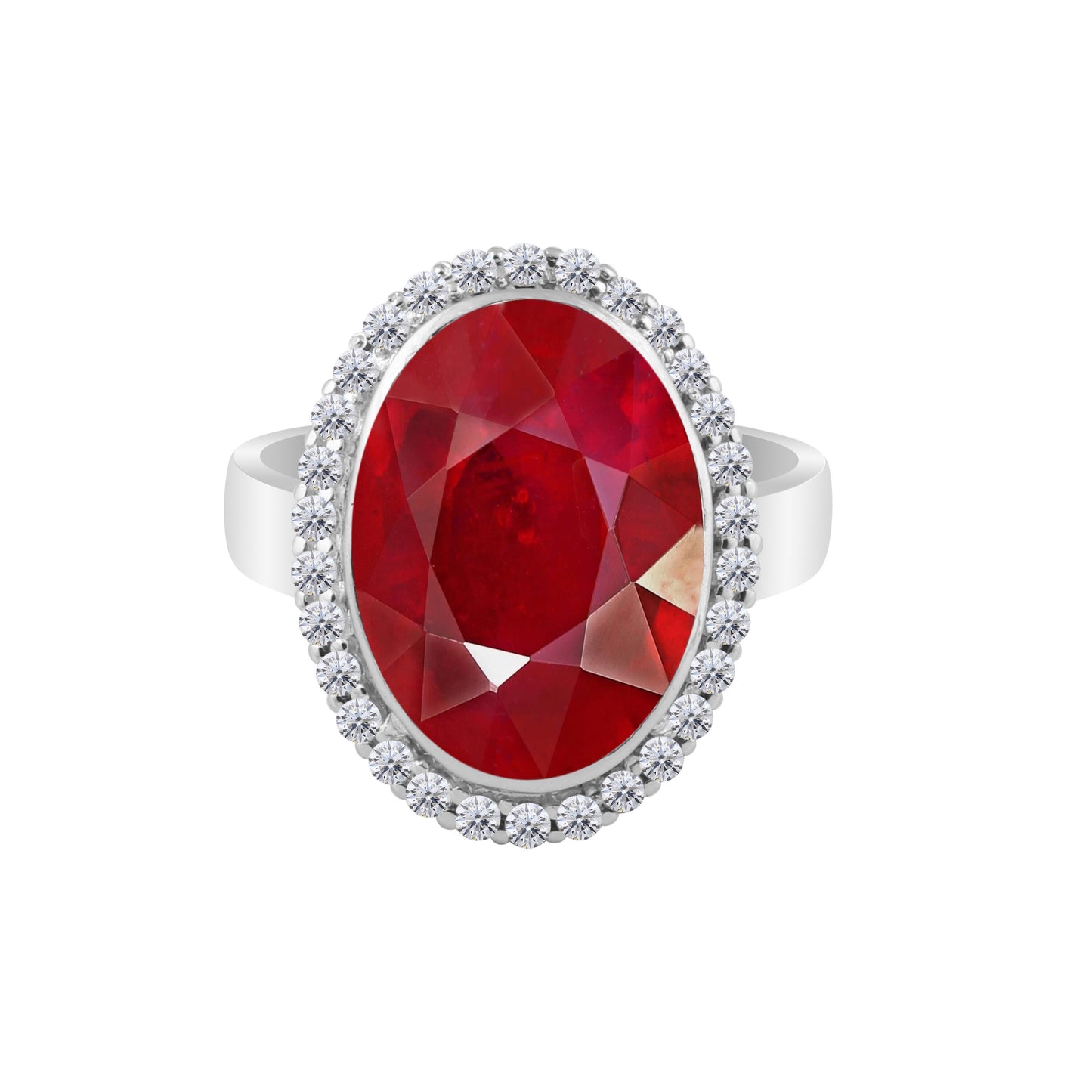 Ruby Oval Cut Ring 7.80 Ct. 925 Sterling Silver Gift for Her Women for Women
