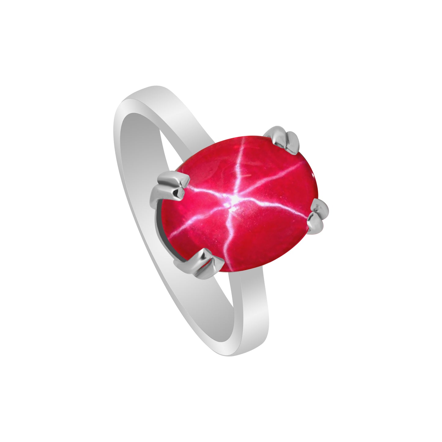 Ruby Oval Solitaire Ring 5.80 Ct. 925 Sterling Silver Mother's Day Fine Jewelry