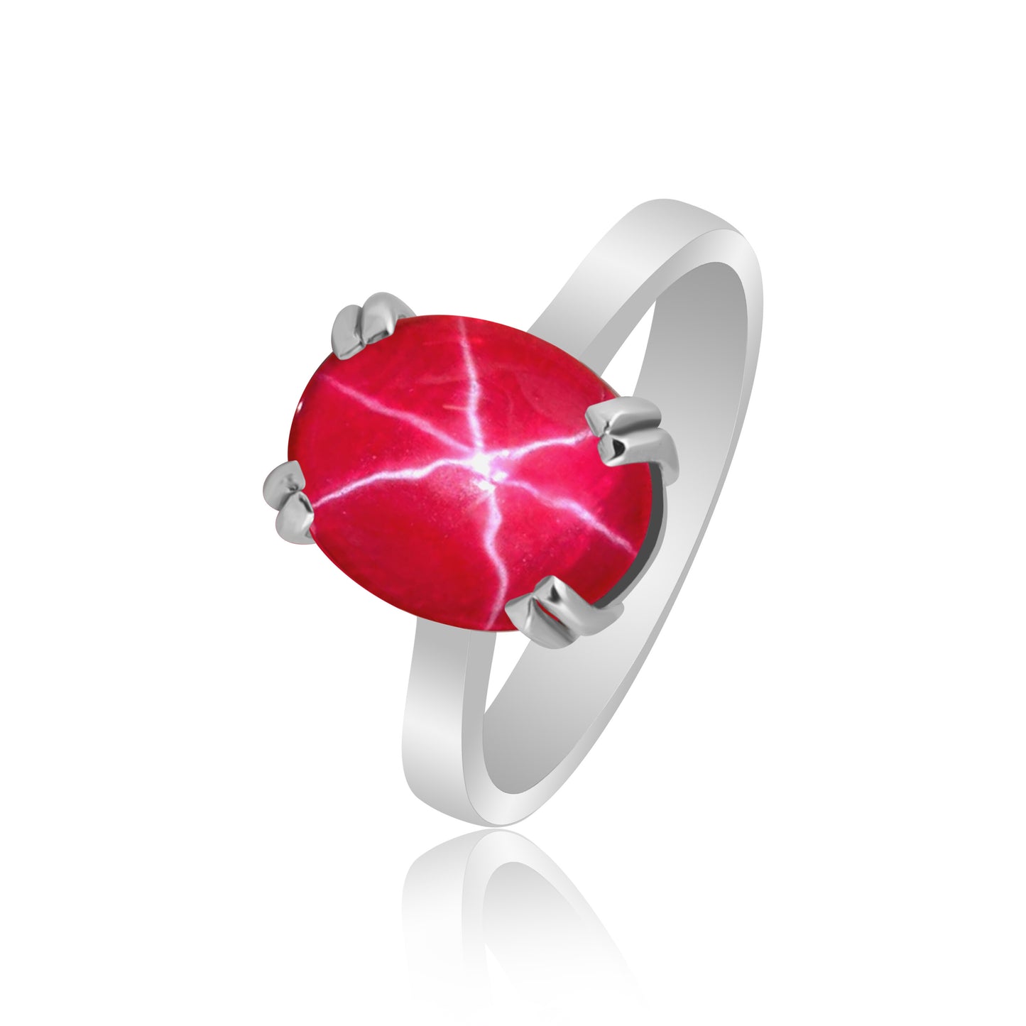 Ruby Oval Solitaire Ring 5.80 Ct. 925 Sterling Silver Mother's Day Fine Jewelry