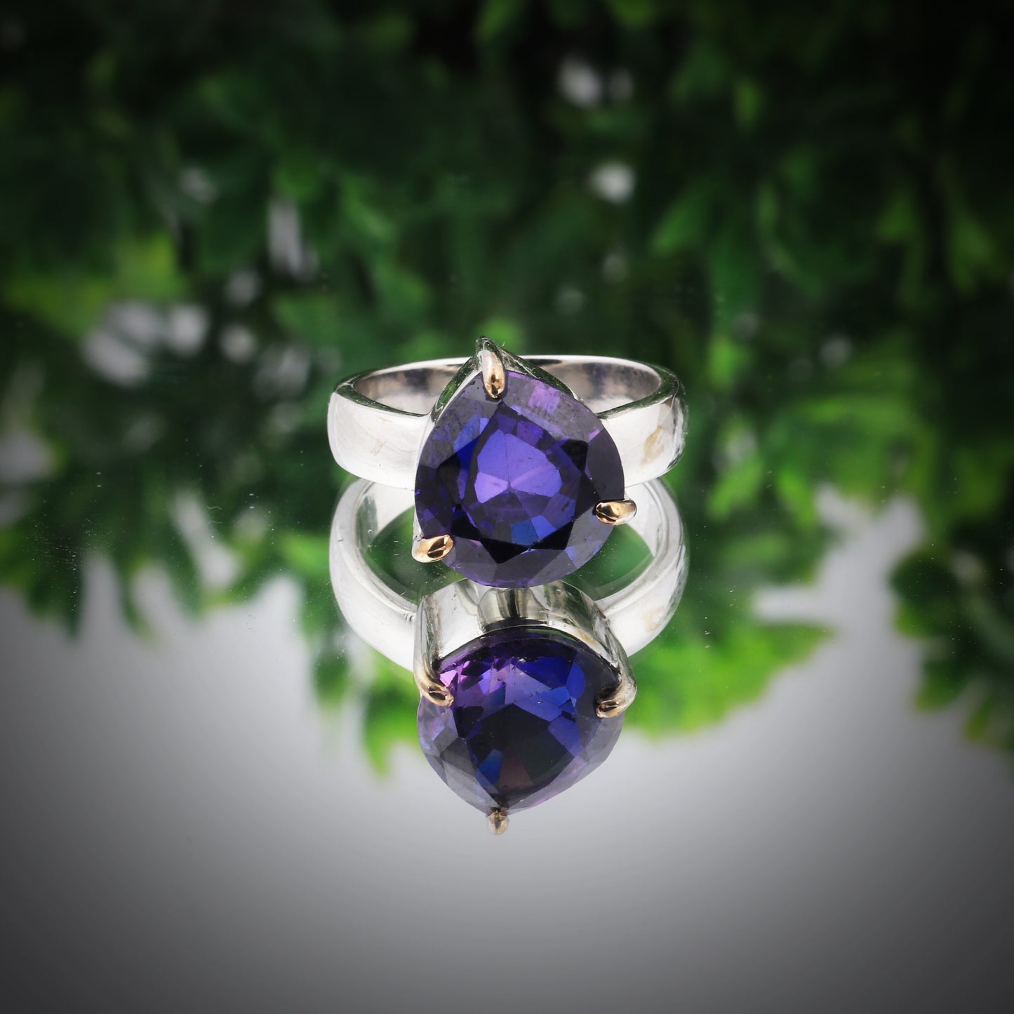 Purple Amethyst Solitaire Ring 3.65 Ct. Round Cut 925 Sterling Silver Stackable
