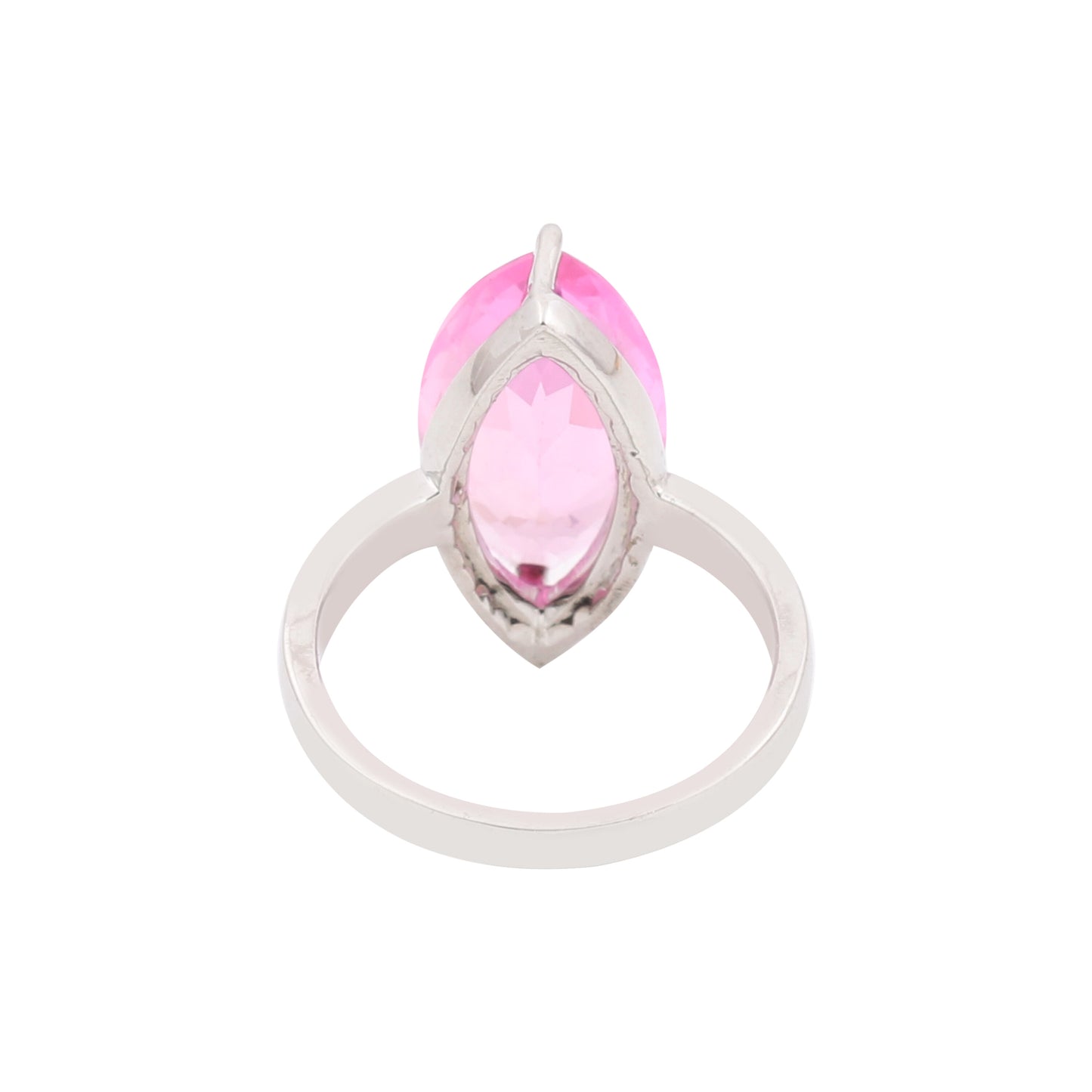 Pink Kunzite Marquise Ring 3.00 Ct. 925 Sterling Silver Stackable Eternity Band