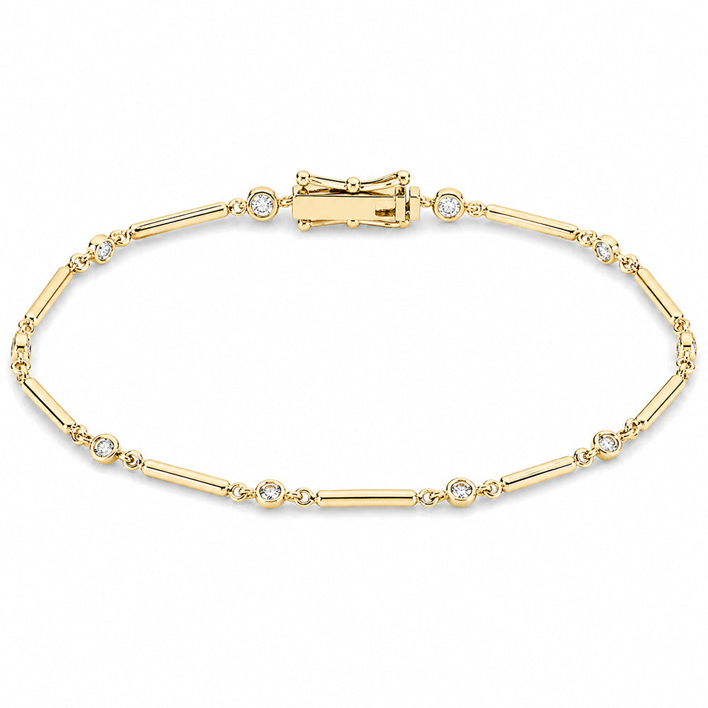 2Ct Round Cut Natural Diamond GH/SI Tennis Women's Bracelet 14k Yellow Gold