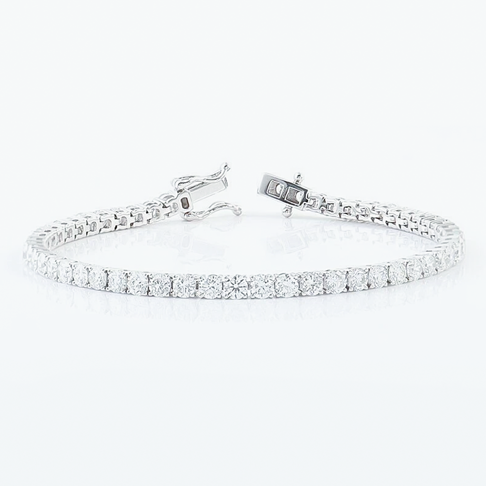 Certified 4.95Ct Round Natural Diamond Exquisite Tennis Bracelet 14k Gold GH/VS - Image 4 - GEMHUB & CO.