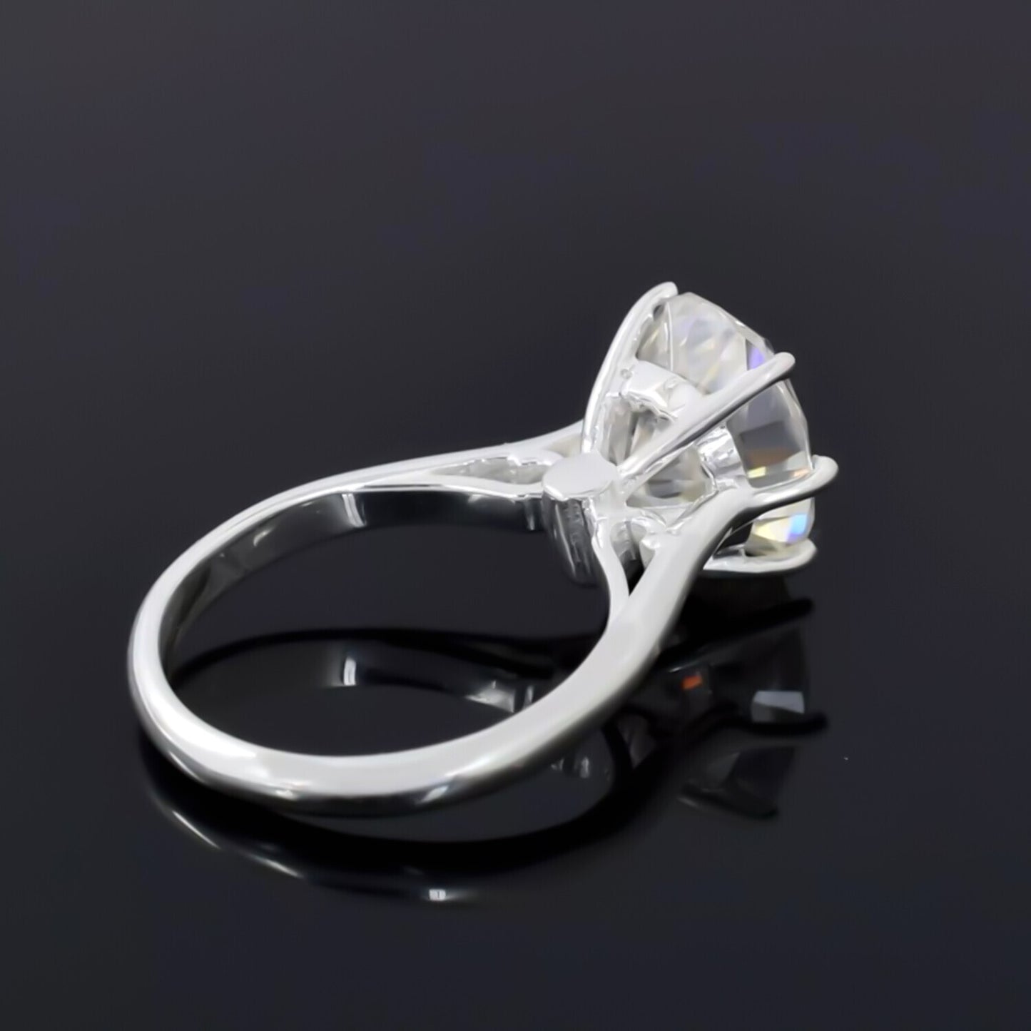 6.50 Ct Oval Cut Off White Moissanite Ring in Anniversary Gift Her 18K Gold Plated 18K Gold Plated